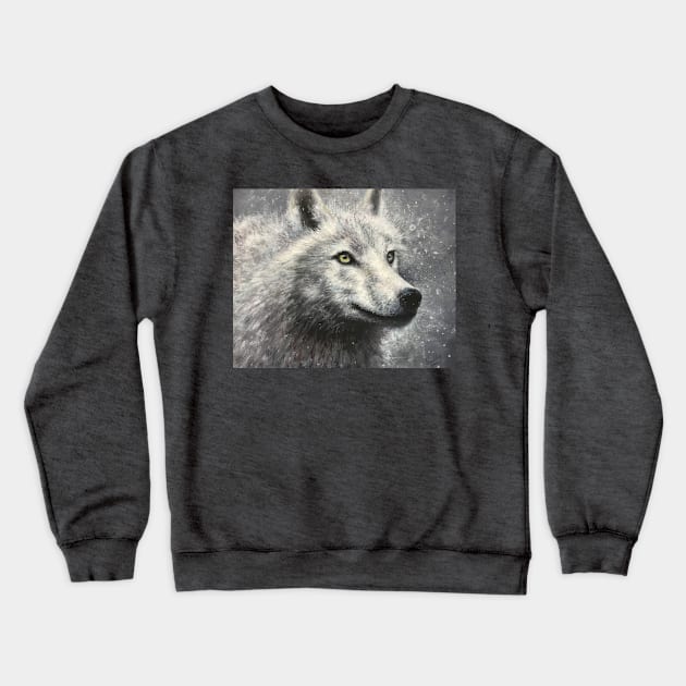 Whitey the Winter Wolf Crewneck Sweatshirt by artdesrapides